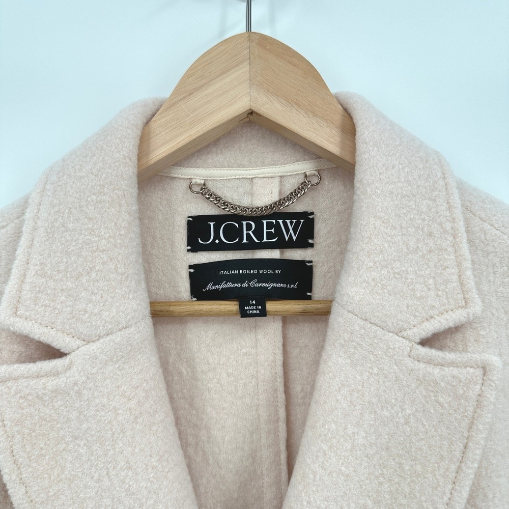 J.Crew Italian Boiled Wool Daphne Topcoat Dusty Ivory Cream Size 14 - Picture 5 of 6
